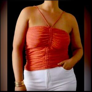 NWT Anthropologie Pilcro Ruched Ribbed Halter Size XL